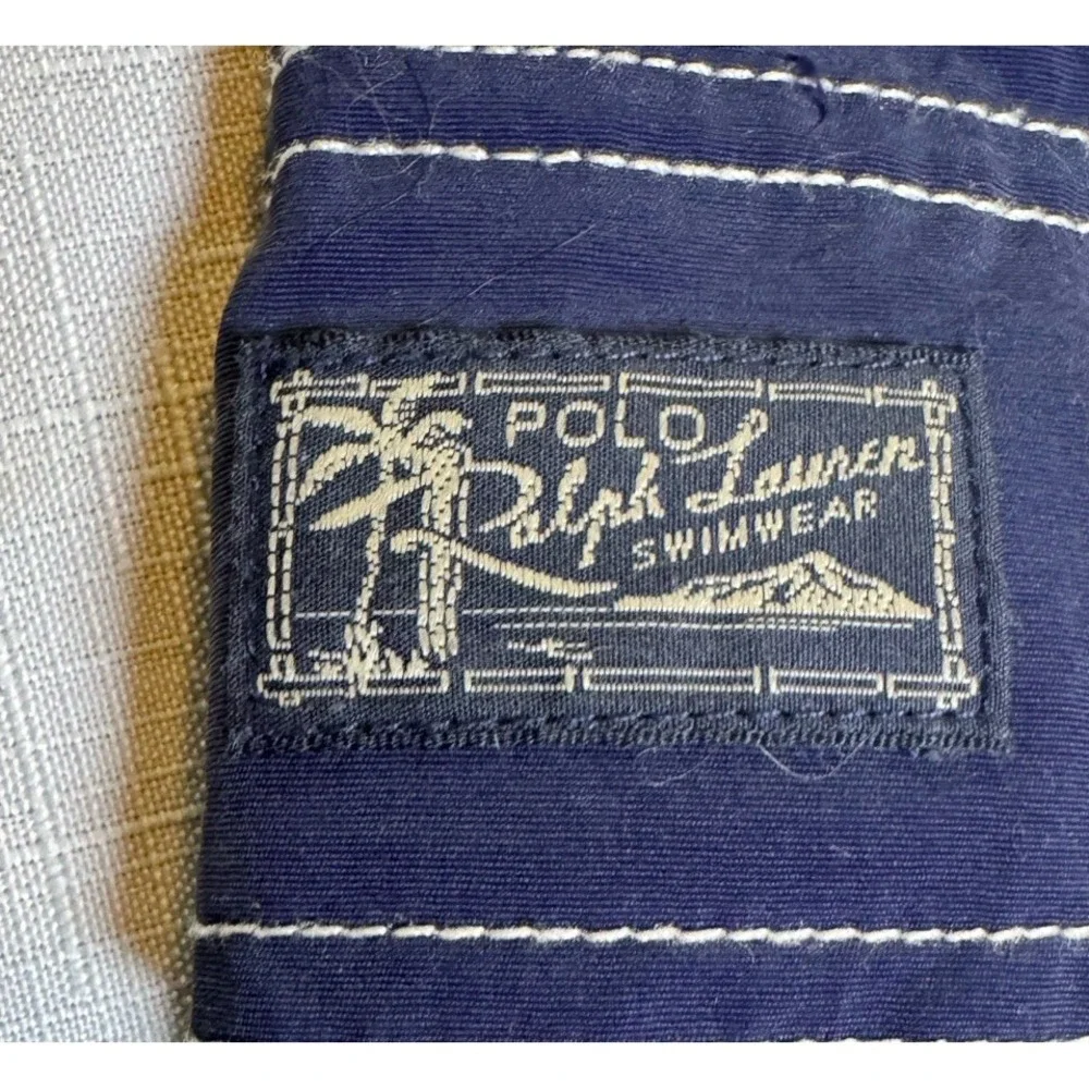 Vintage Y2K‎ Ralph Lauren Polo Swim Trunks Board Shorts Navy Blue Size XXL 2XL - Picture 4 of 9